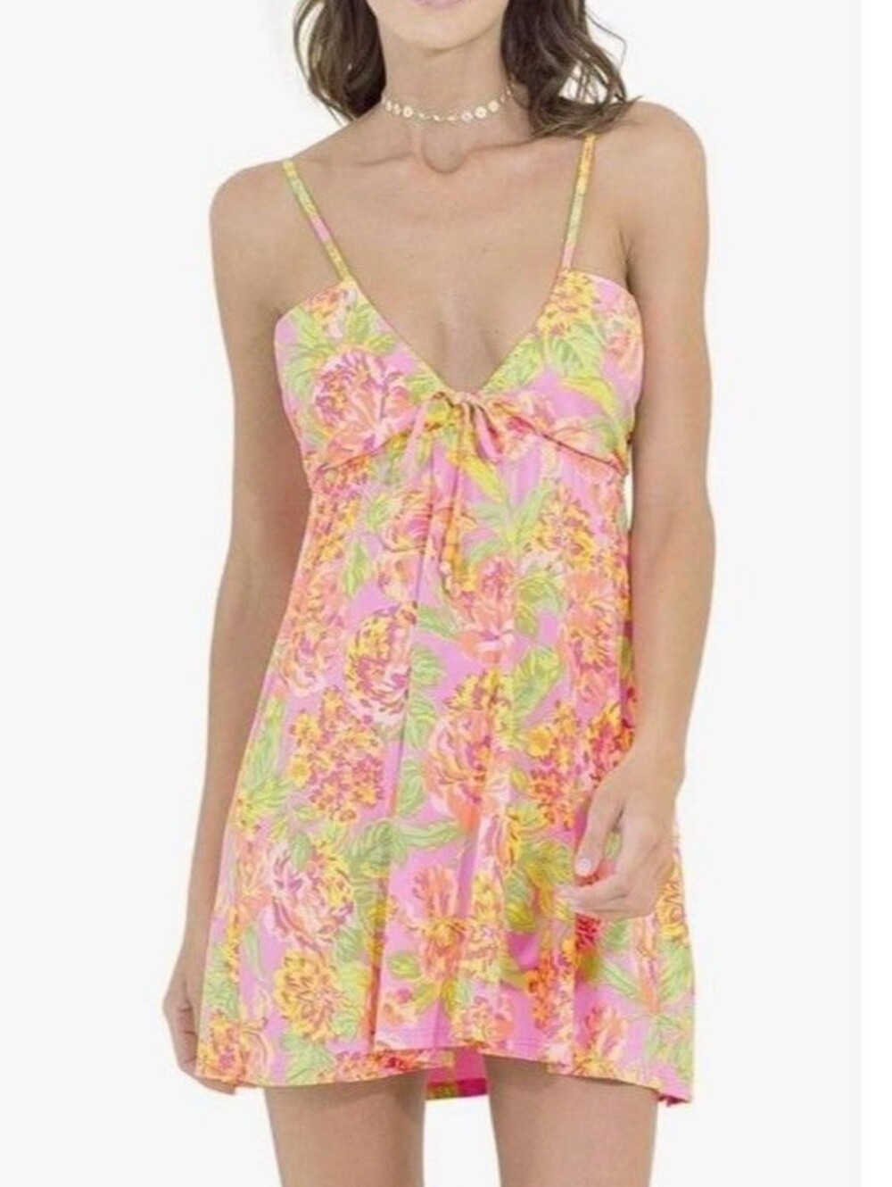 Maaji Women's Rose Gabrielle Vibrant Babydoll Mini Dress Pink L